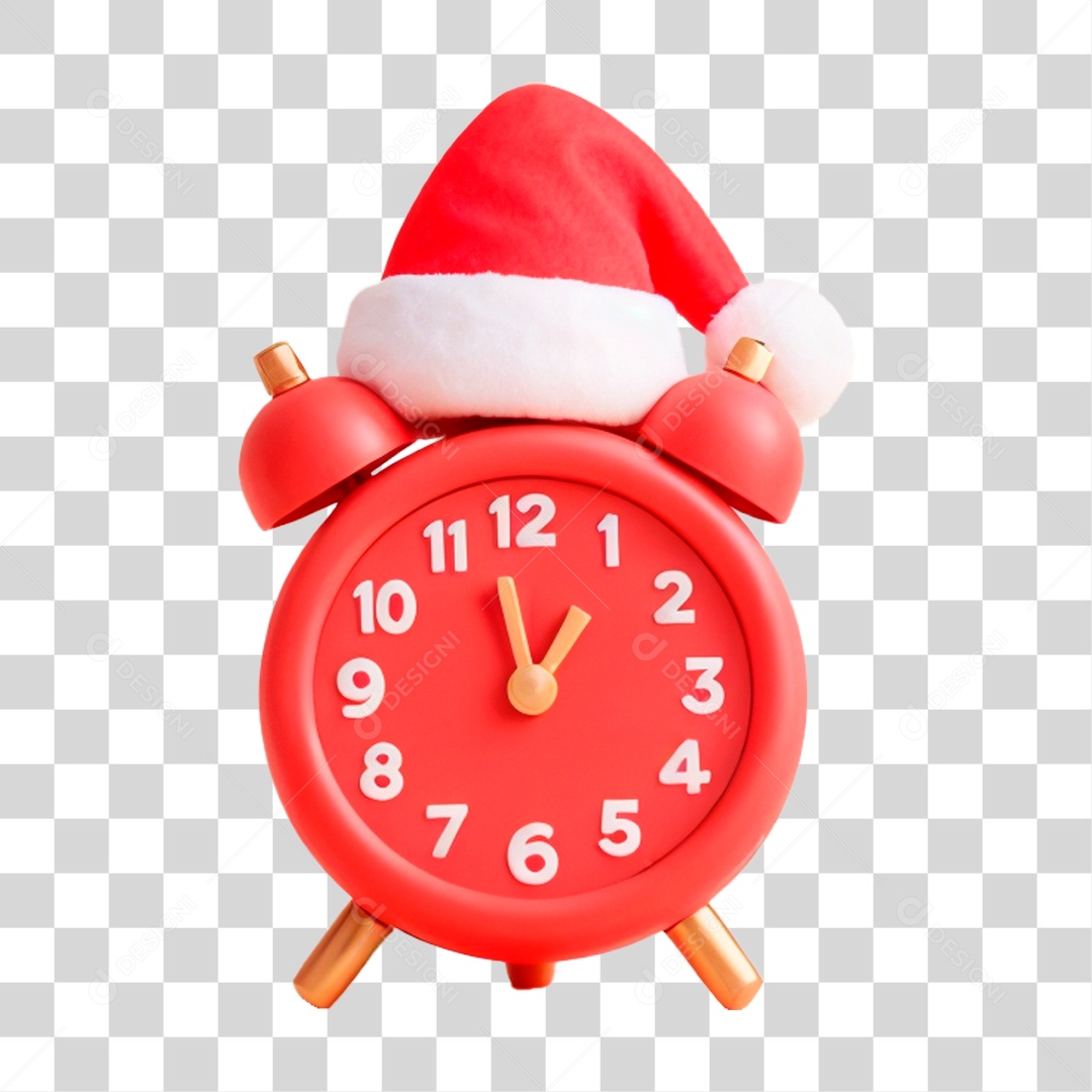 Relógio Despertador Decoração de Natal PNG Transparente
