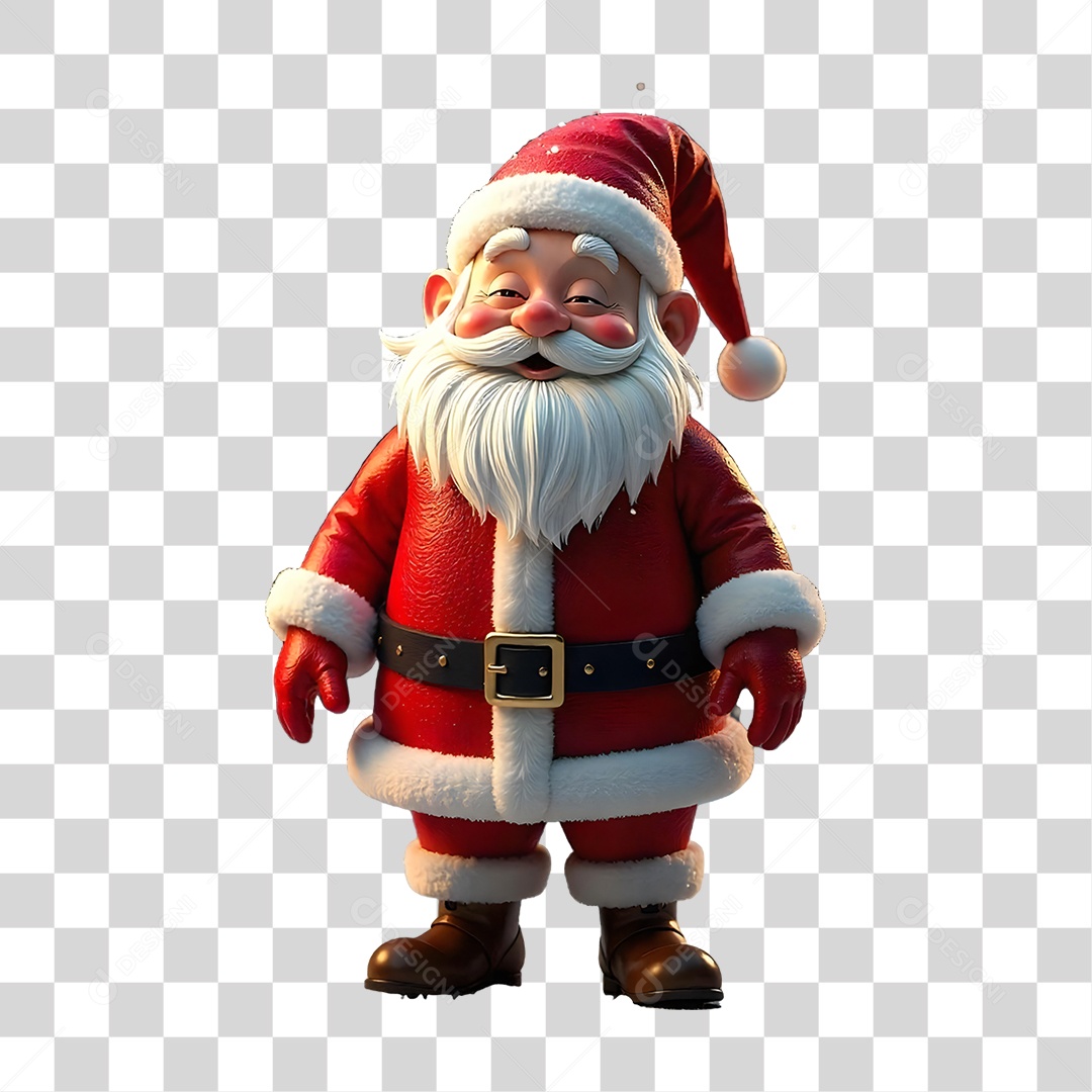 Elemento 3D Papai Noel Feliz Natal PNG Transparente