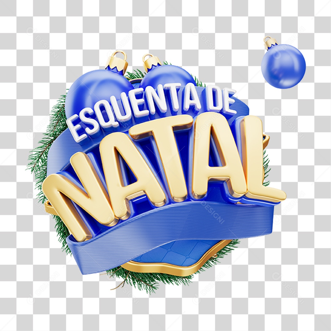 Selo 3D Esquenta de Natal PNG Transparente