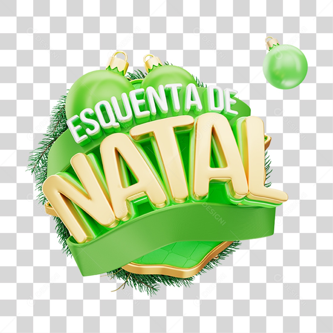 Selo 3D Esquenta de Natal PNG Transparente