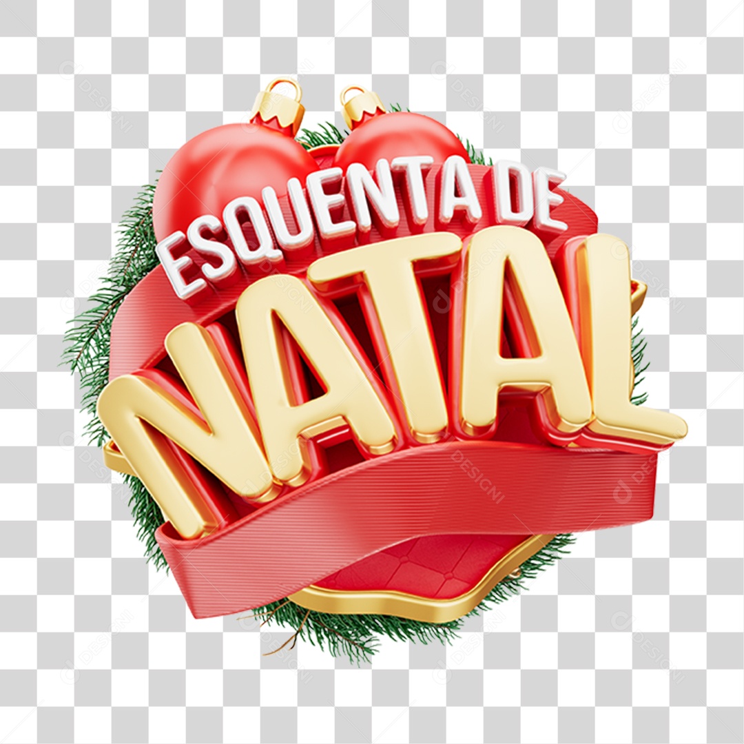 Selo 3D Esquenta de Natal PNG Transparente
