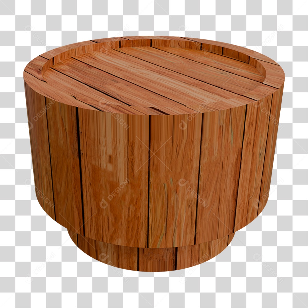 Mesa de Madeira 3D PNG Transparente