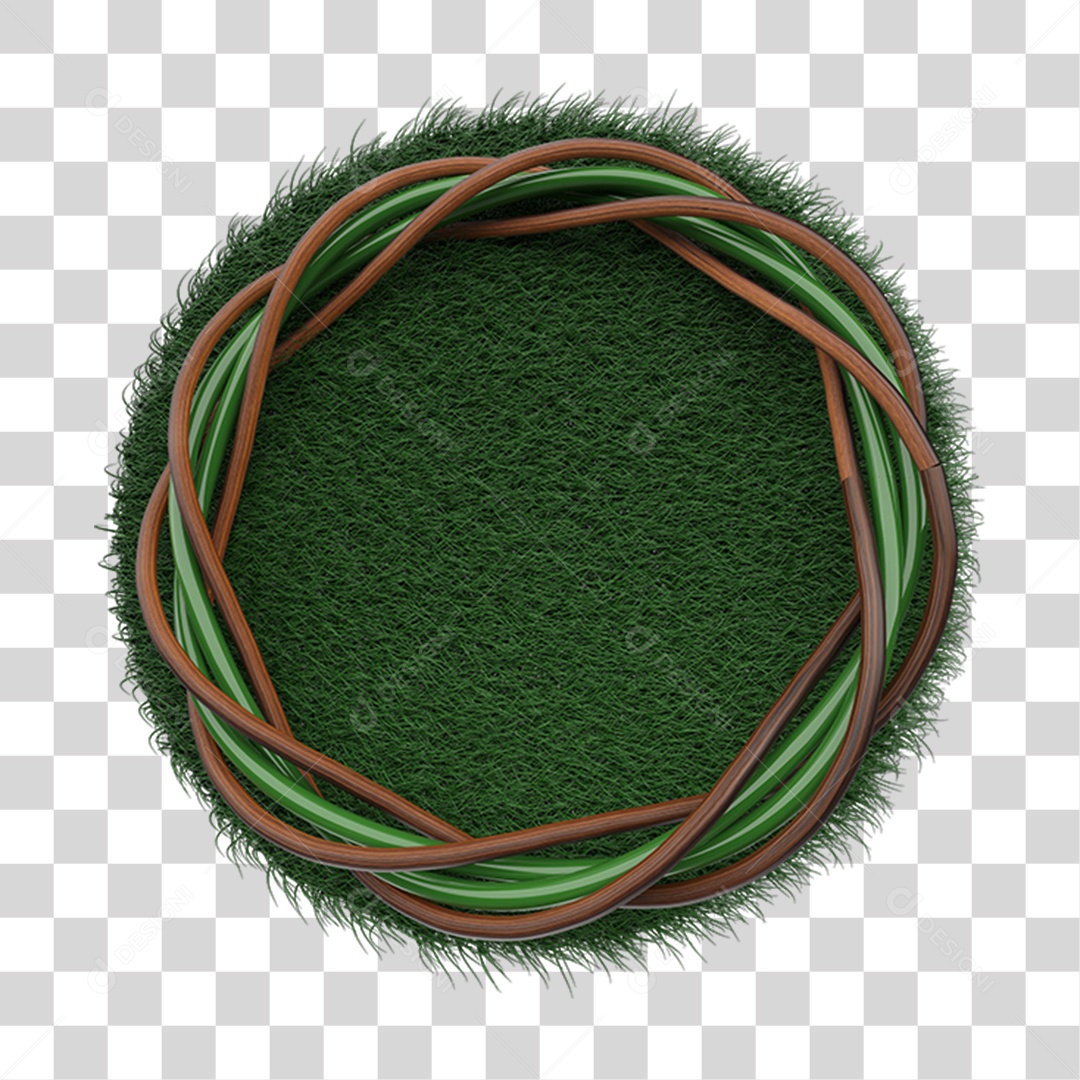 Elemento 3D Placa Redonda Natal PNG Transparente