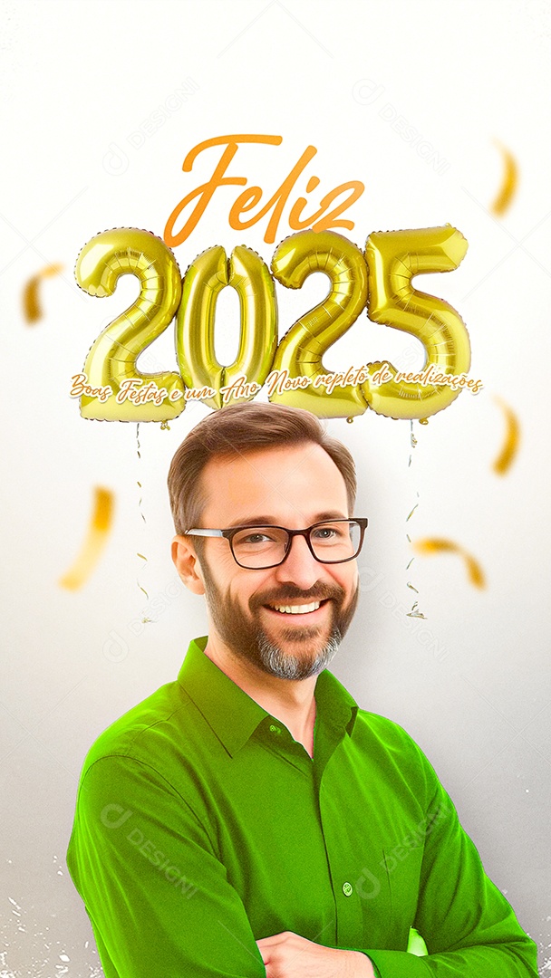 Story Feliz 2025 Ano Novo Social Media PSD Editável