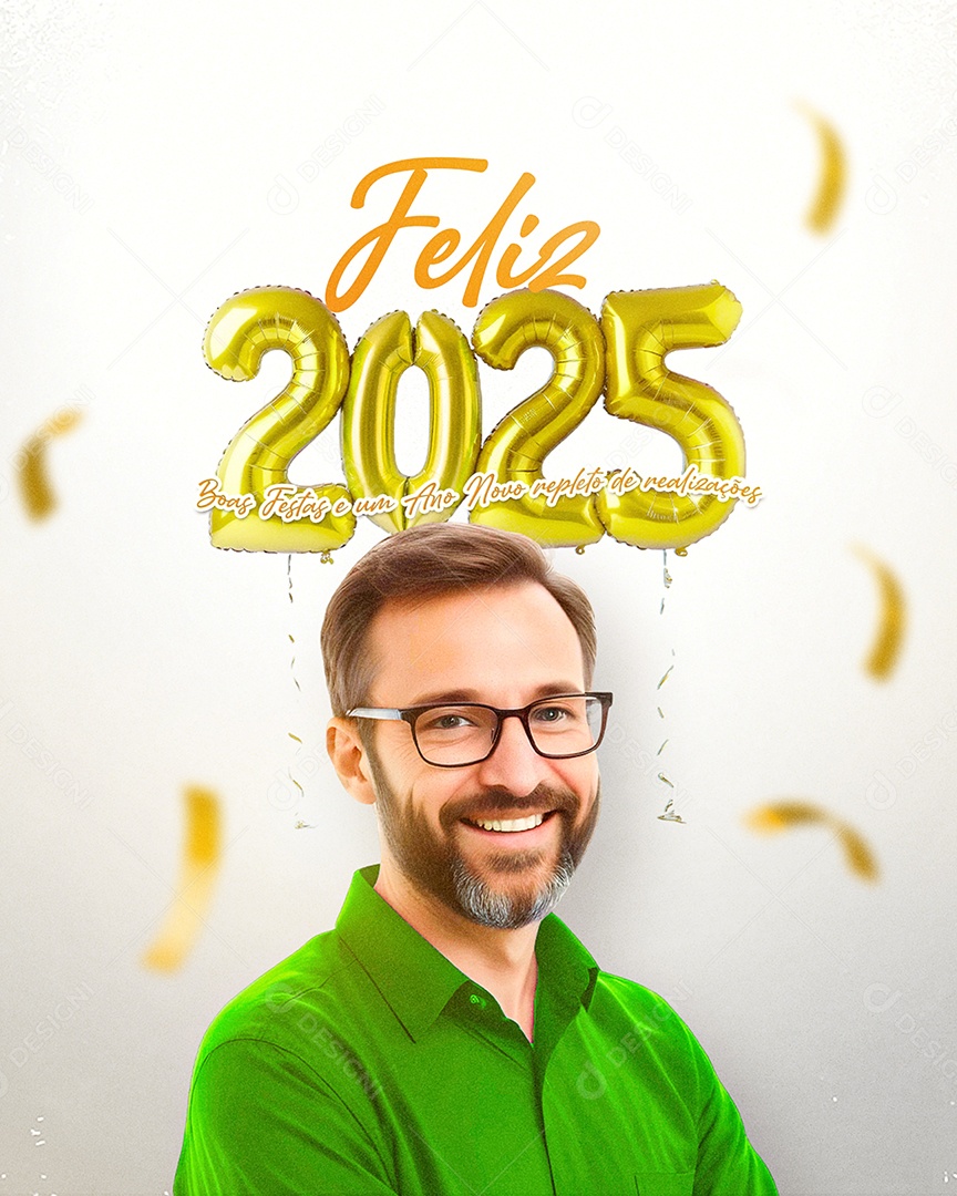 Feliz 2025 Ano Novo Social Media PSD Editável