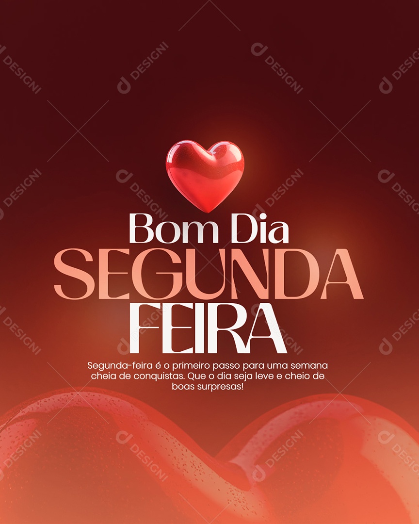 Frase Motivacional Bom Dia Segunda Social Media PSD Editável