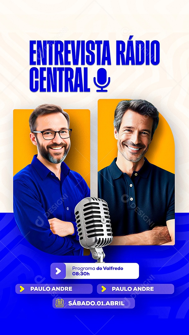 Story Entrevista Rádio Central Social Media PSD Editável