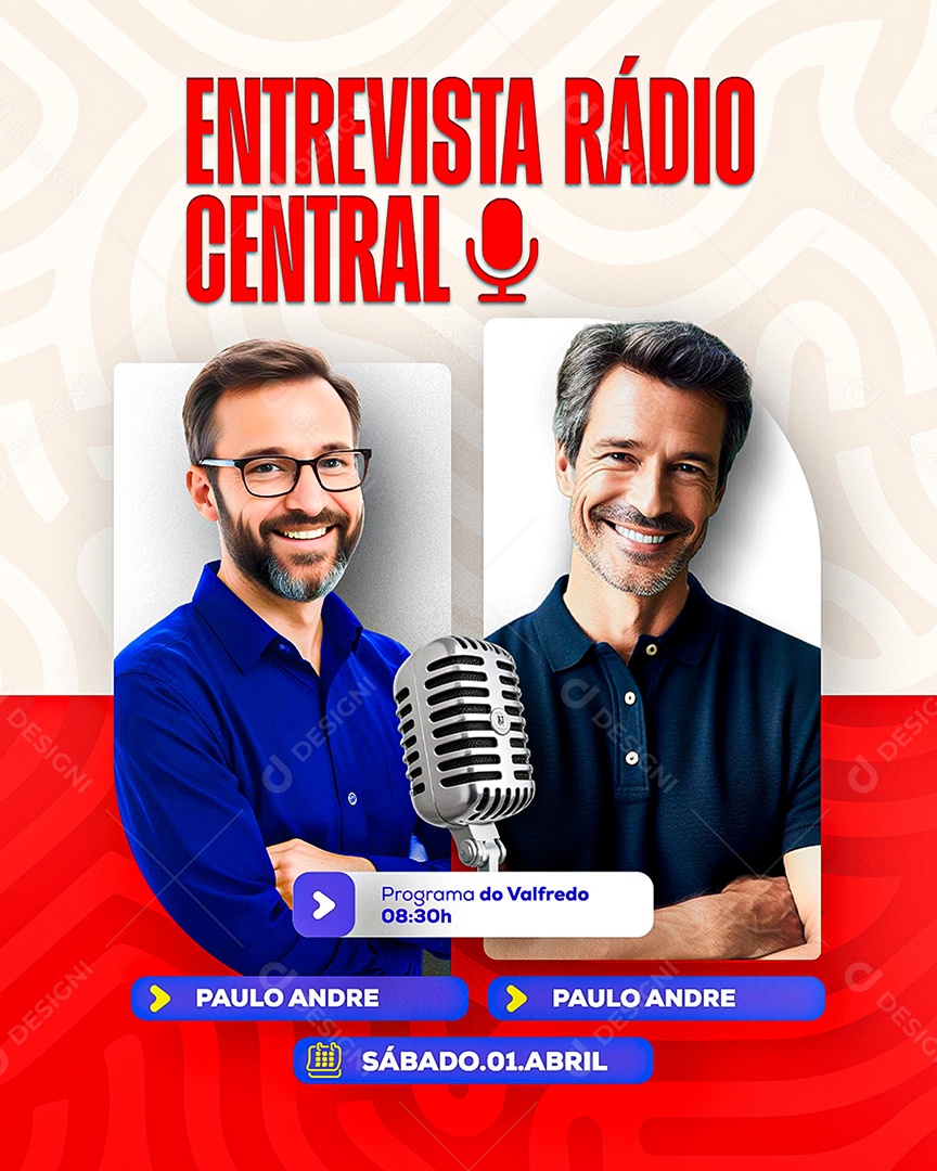 Entrevista Rádio Central Social Media PSD Editável