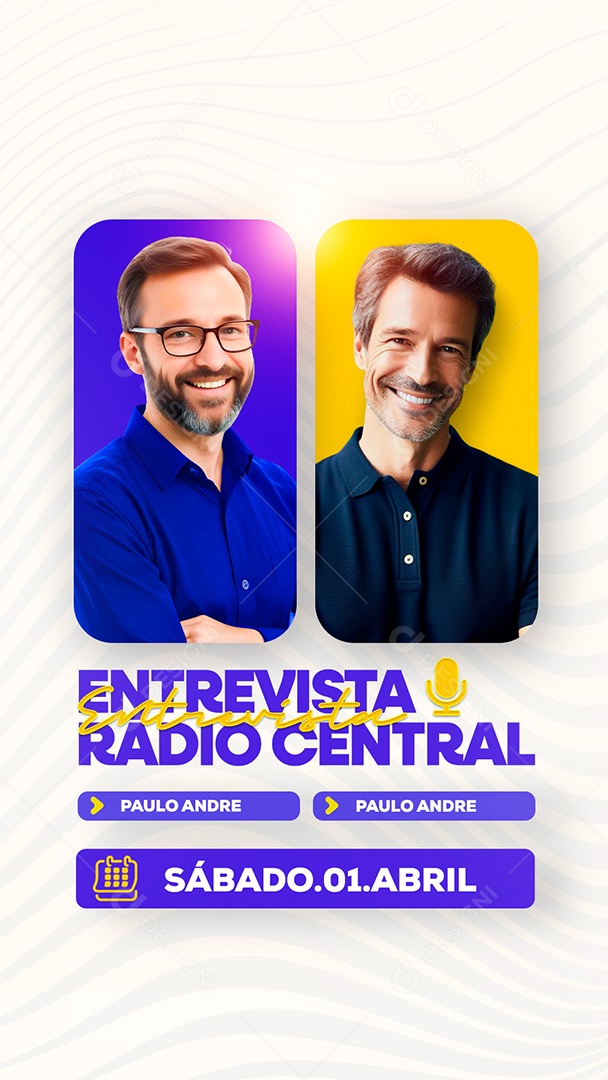 Story Entrevista Rádio Central Social Media PSD Editável