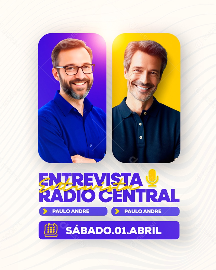 Entrevista Rádio Central Social Media PSD Editável