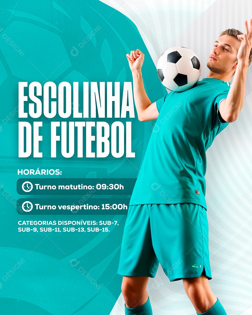 Escolinha de Futebol Horários Social Media PSD Editável