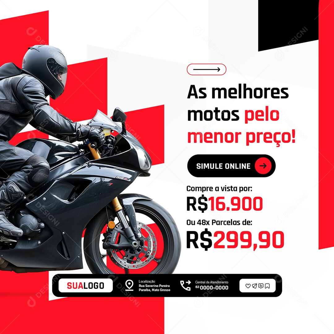 As Melhores Motos Concessionária Social Media PSD Editável