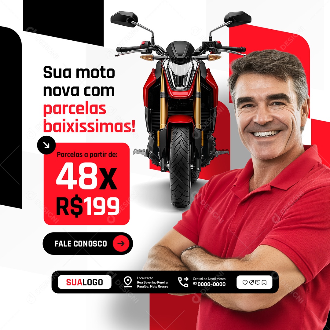 Concessionária Sua Moto Nova Social Media PSD Editável