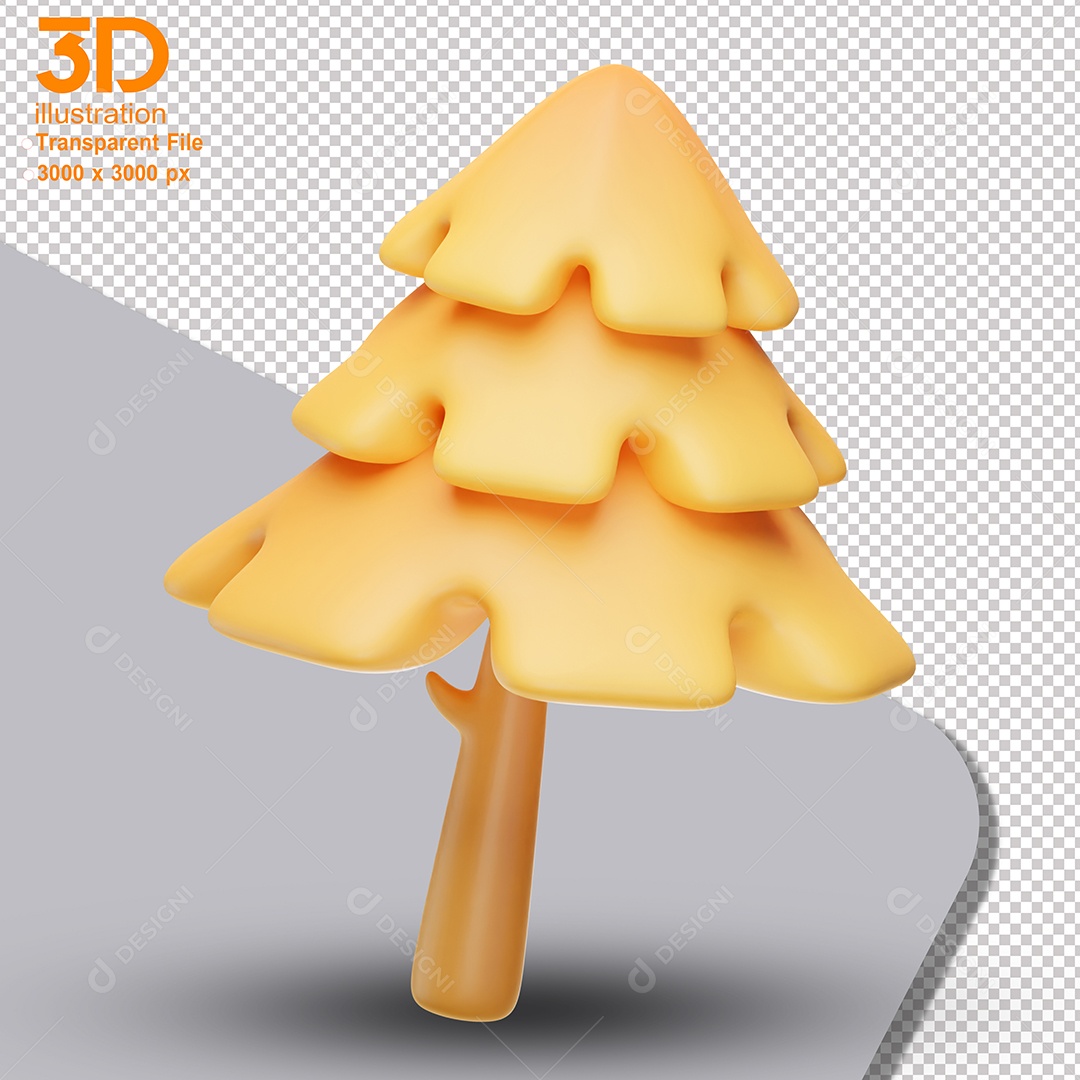 Figueira Amarela Elemento 3D para Composição PSD