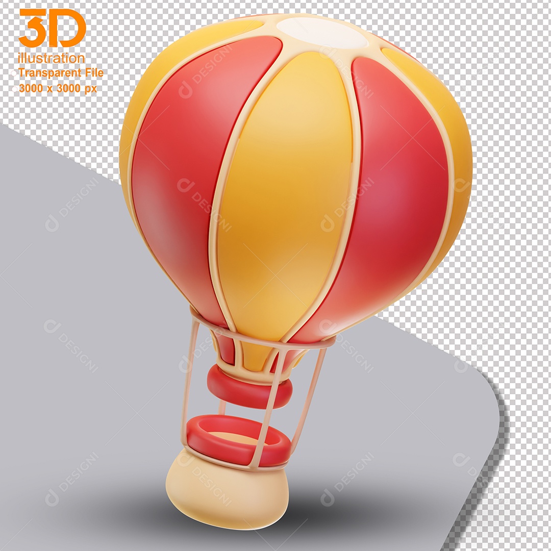 Balão de Ar Elemento 3D para Composição PSD