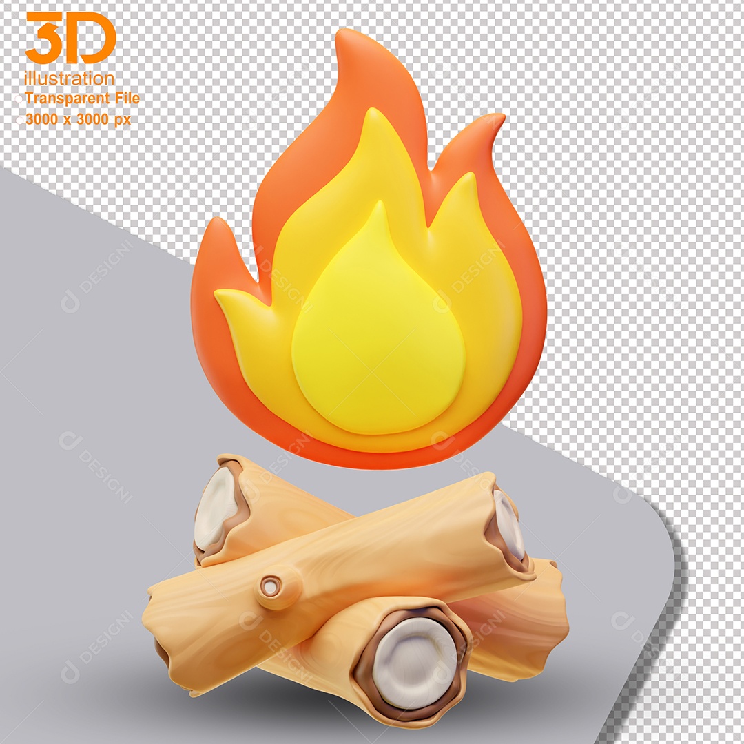 Fogueira Elemento 3D para Composição PSD