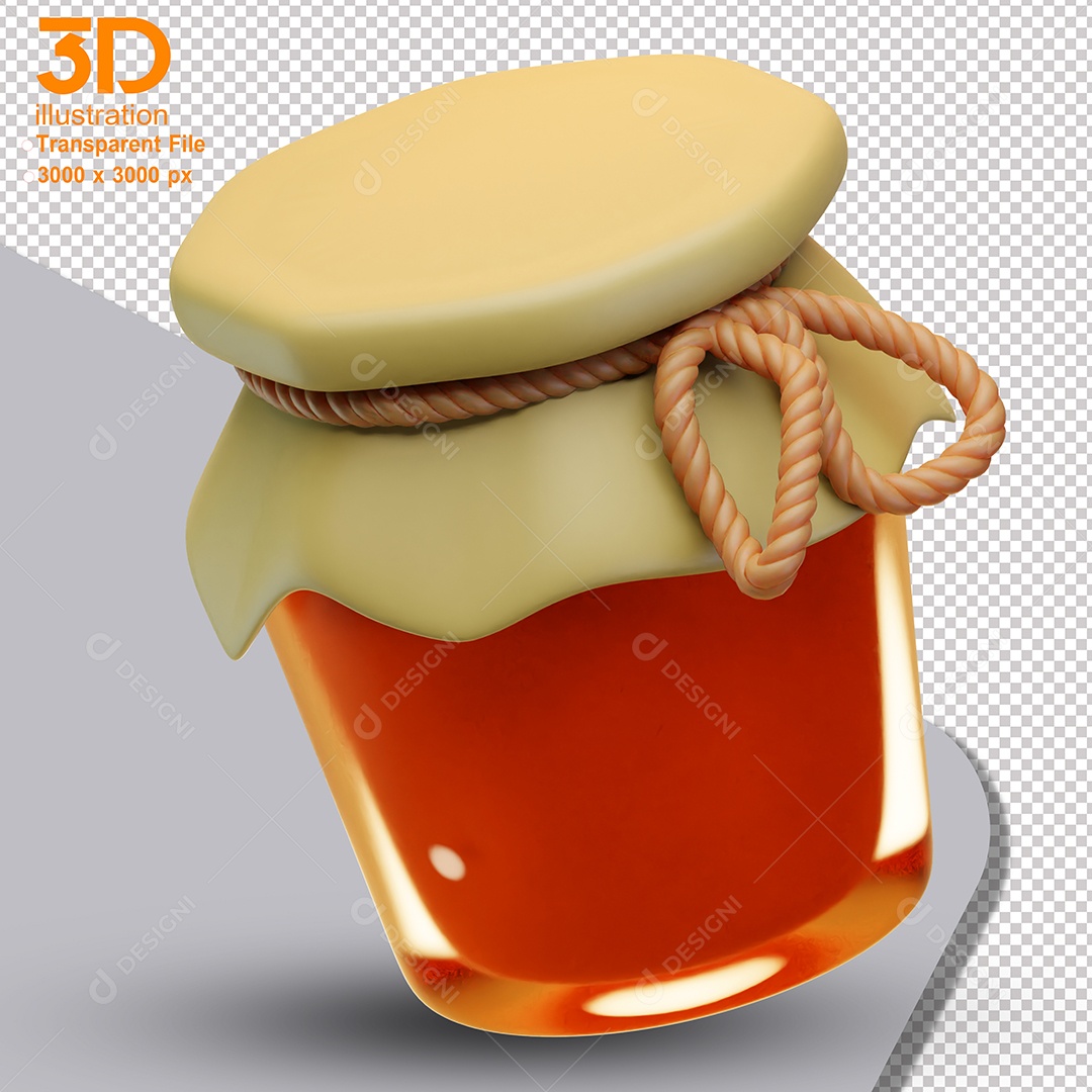 Pote de Mel Elemento 3D para Composição PSD