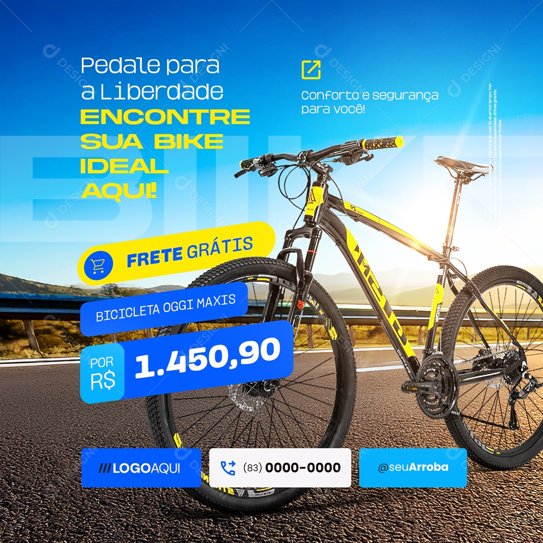 Bicicletaria Pedale a Liberdade Social Media PSD Editável