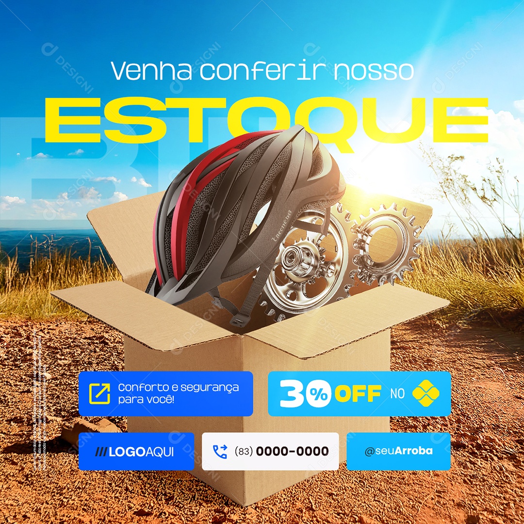 Bicicletaria Venha Conferir nosso Estoque Social Media PSD Editável