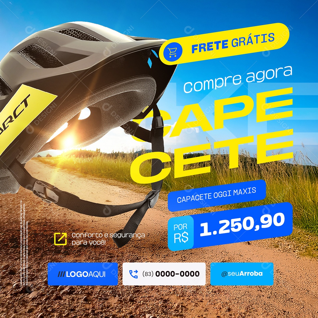 Bicicletaria Compre Agora Capacete Social Media PSD Editável