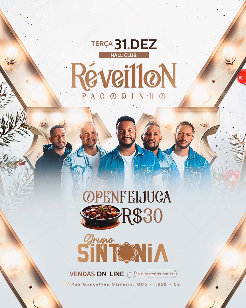 Flyer Réveillon Pagodinho Social Media PSD Editável