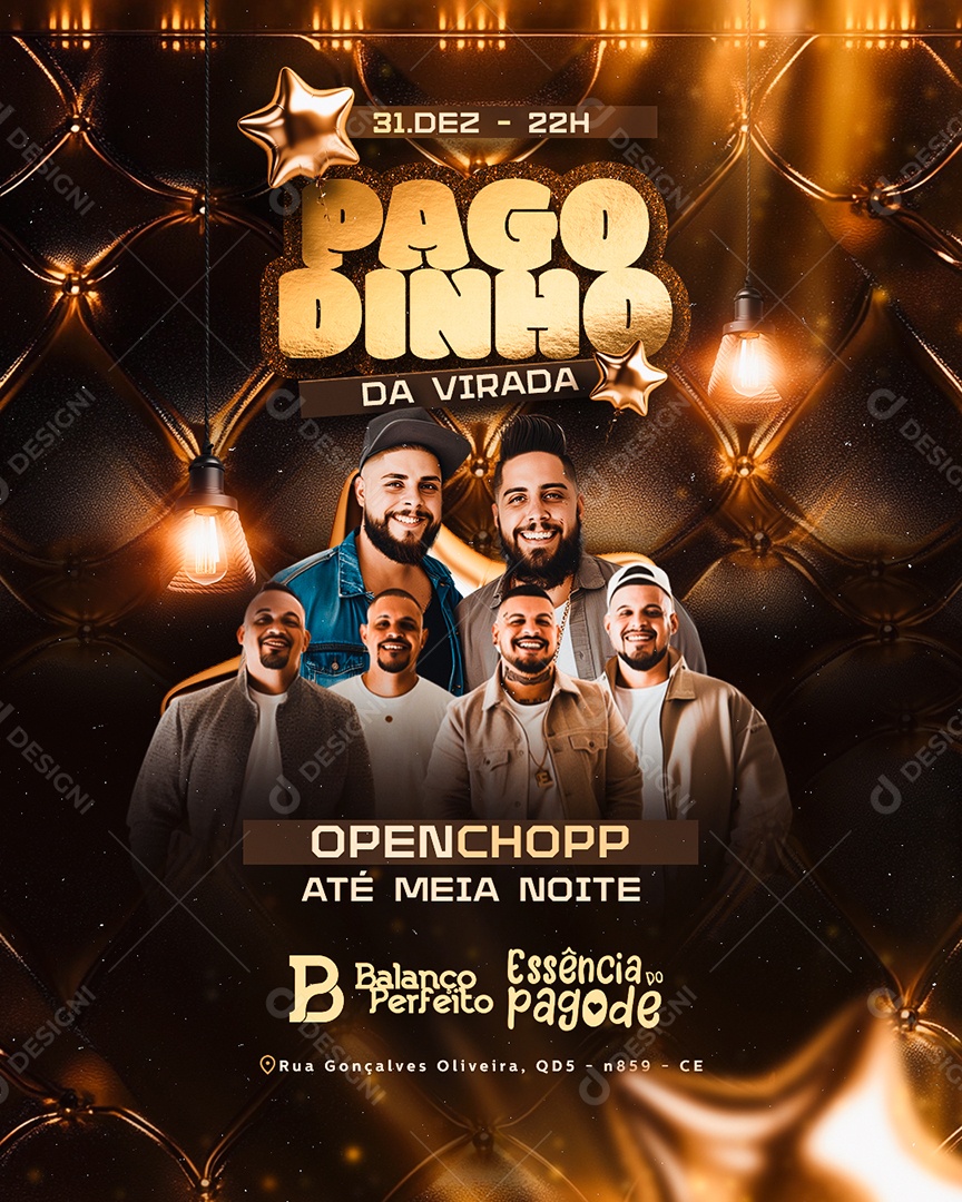 Flyer Pagodinho da Virada Social Media PSD Editável