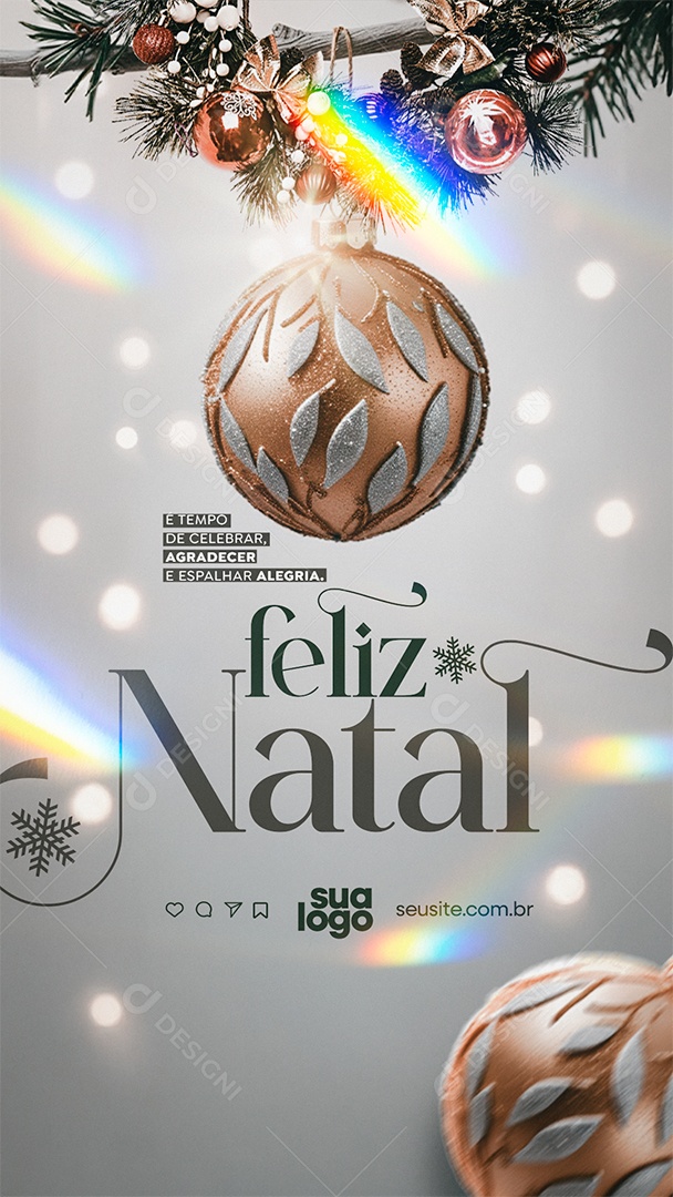 Story Feliz Natal 25 de Dezembro Alegria Social Media PSD Editável