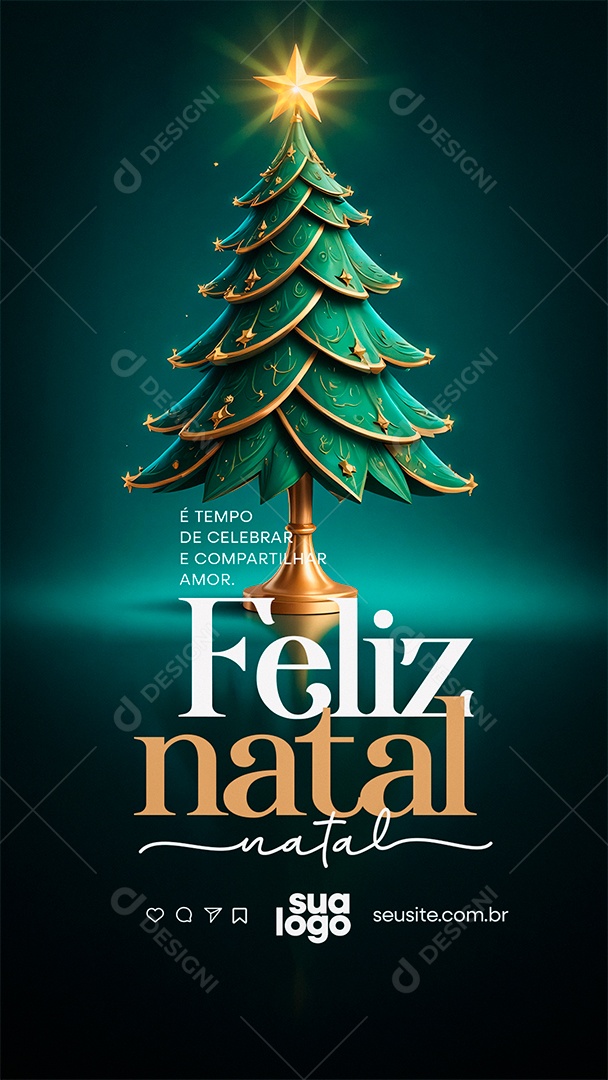 Feliz Natal 25 de Dezembro Social Media PSD Editável