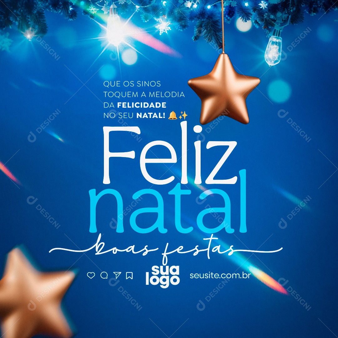 Feliz Natal 25 de Dezembro Felicidade Social Media PSD Editável