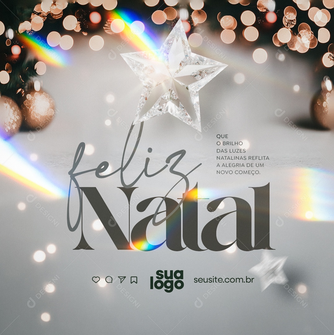 Feliz Natal 25 de Dezembro Novo Começo Social Media PSD Editável