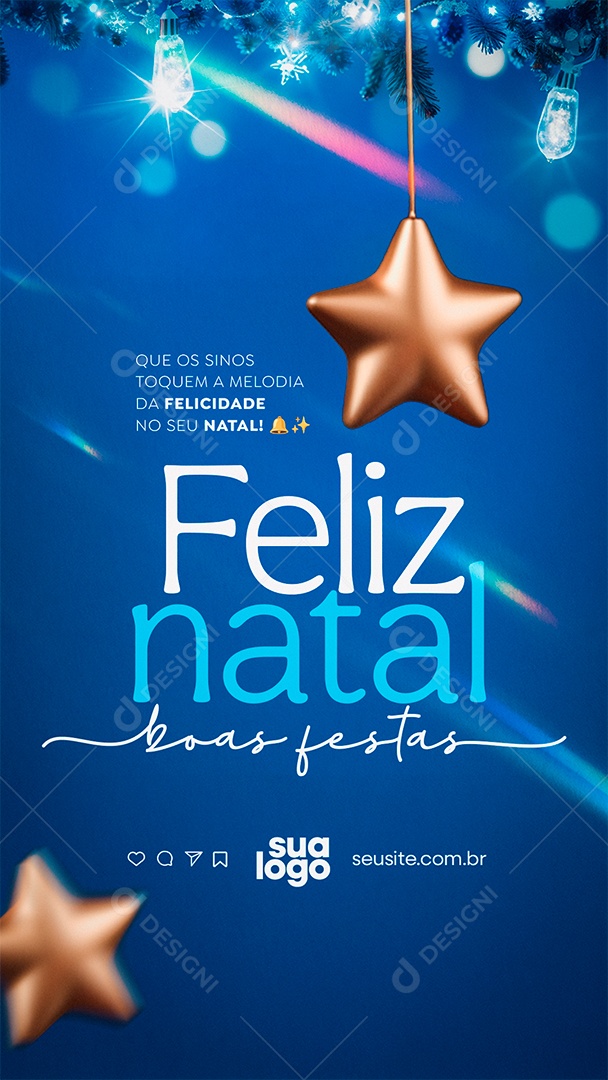 Story Feliz Natal 25 de Dezembro Social Media PSD Editável