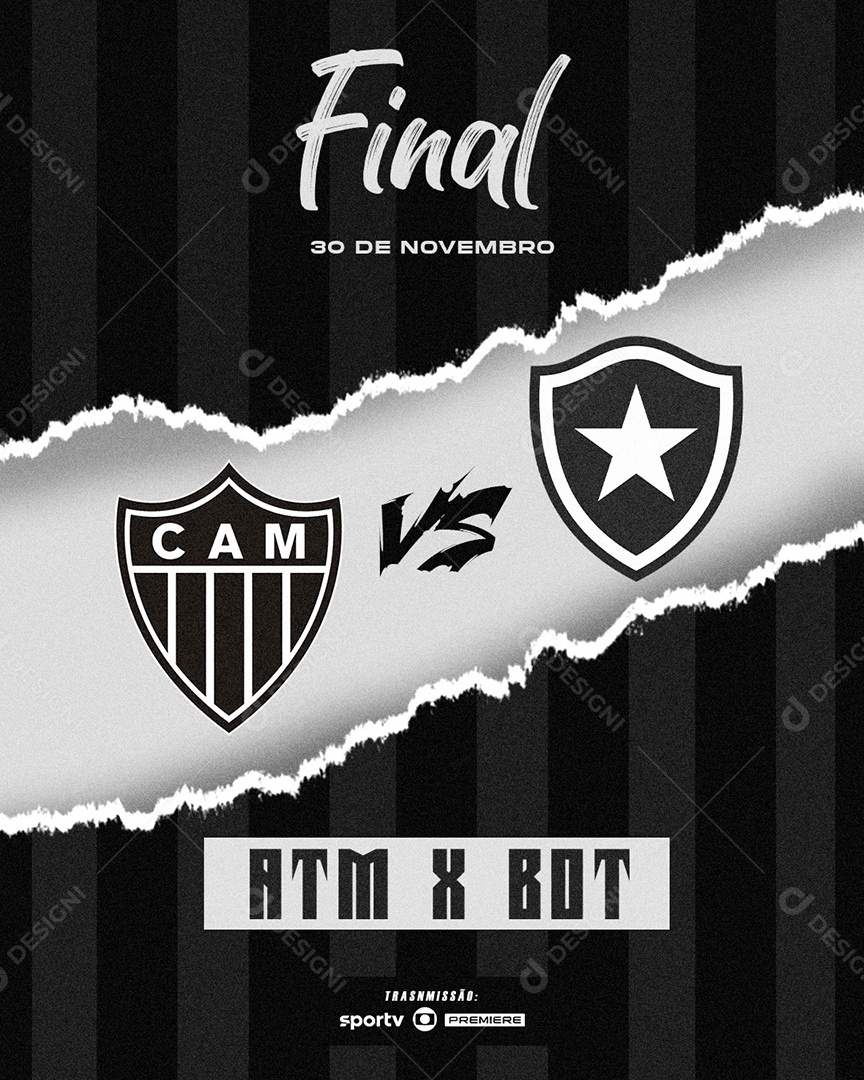 Flyer Atlético x Botafogo Final da Libertadores Social Media PSD Editável
