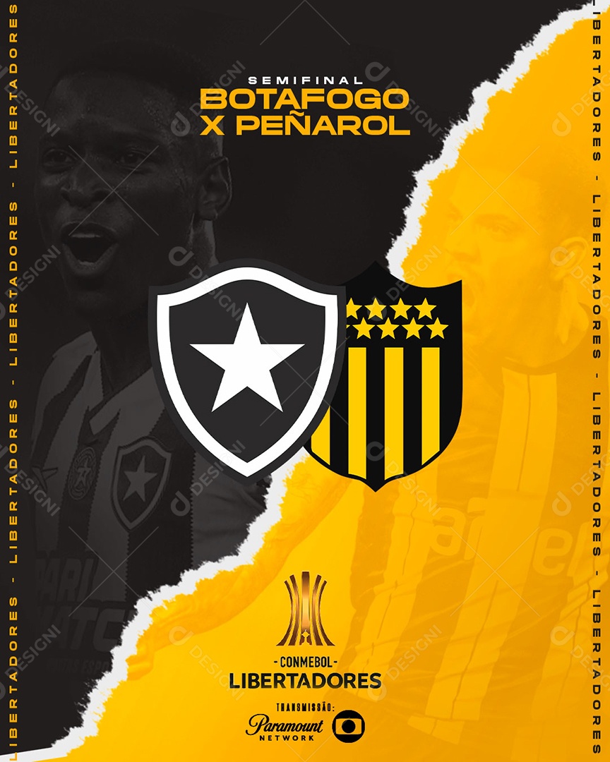 Flyer Jogo Botafogo x Peñarol Social Media PSD Editável