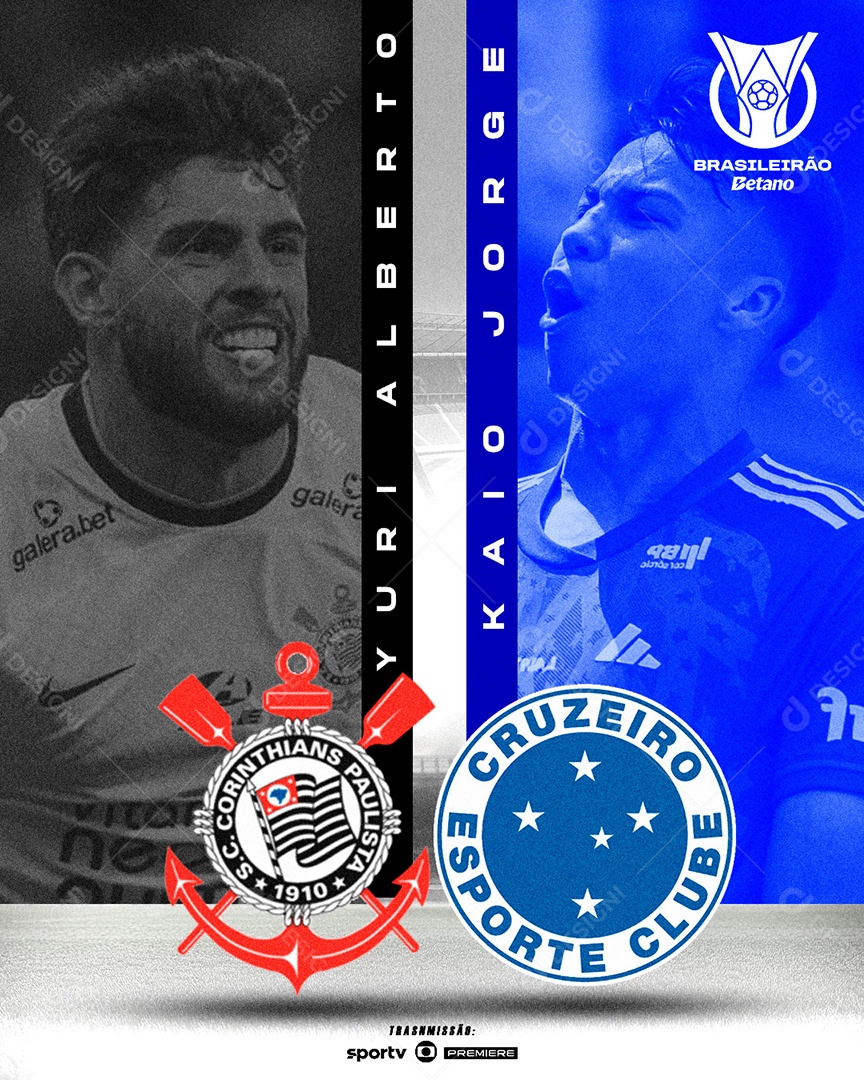 Flyer Jogo Corinthians e Cruzeiro Social Media PSD Editável