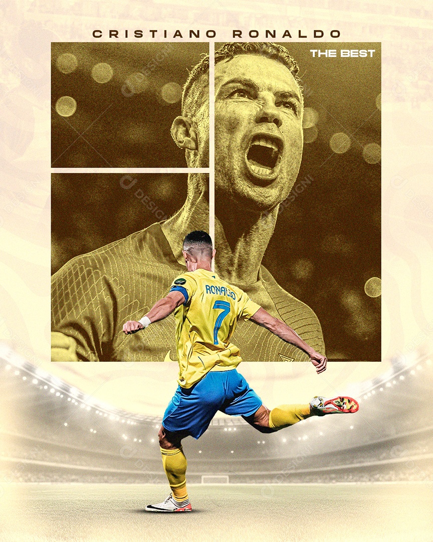 Flyer Cristiano Ronaldo Al Nassr Social Media PSD Editável