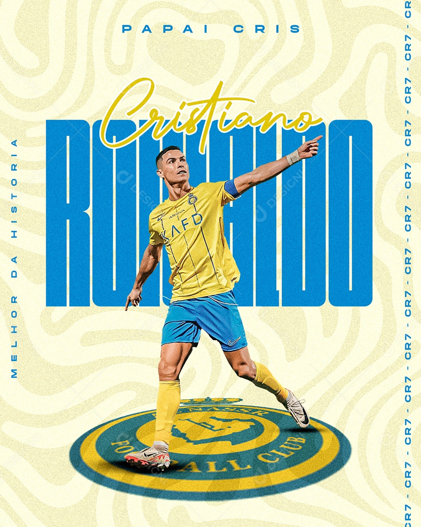 Flyer Cristiano Ronaldo Al Nassr Social Media PSD Editável