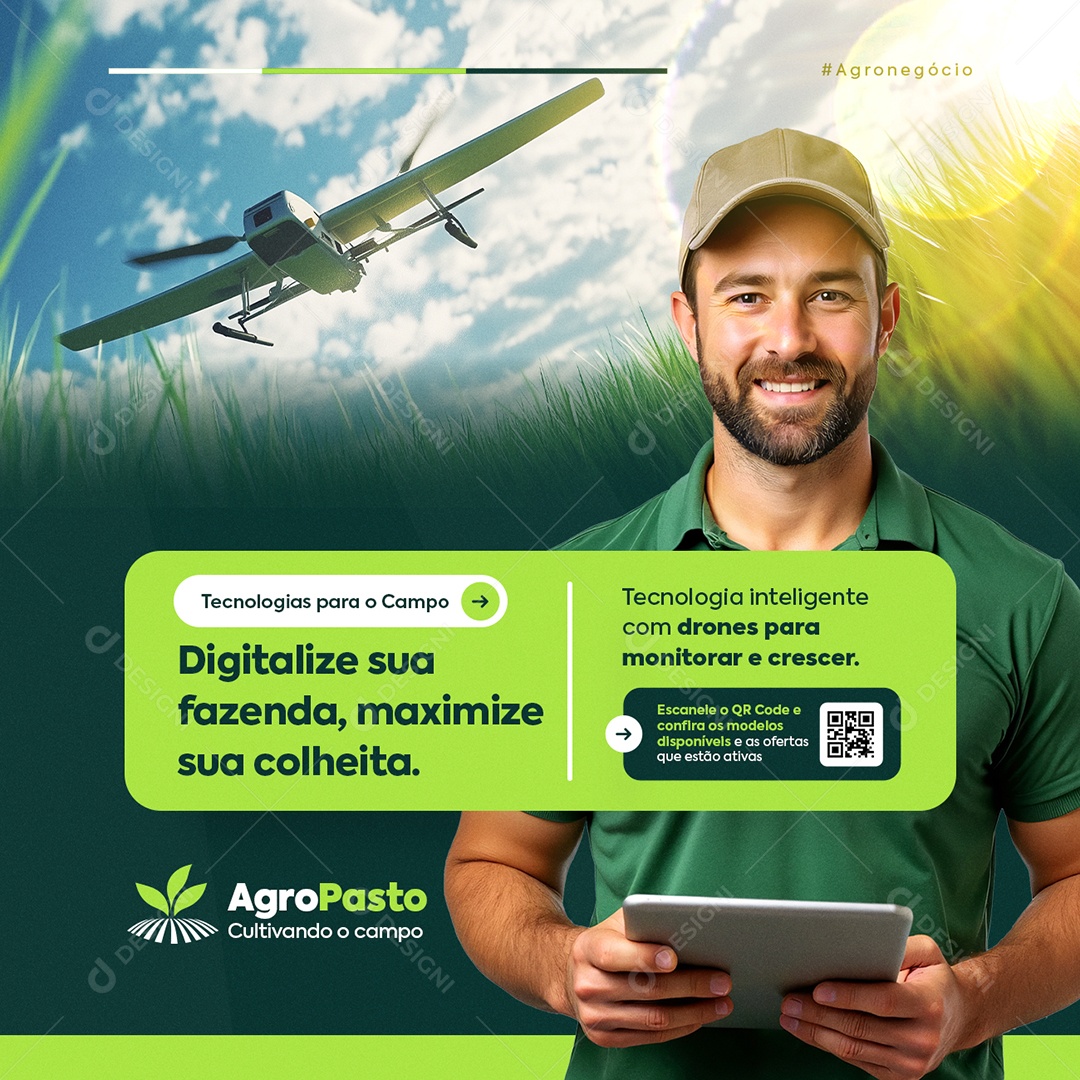 Agronegócio Tecnologias para o Campo Social Media PSD Editável