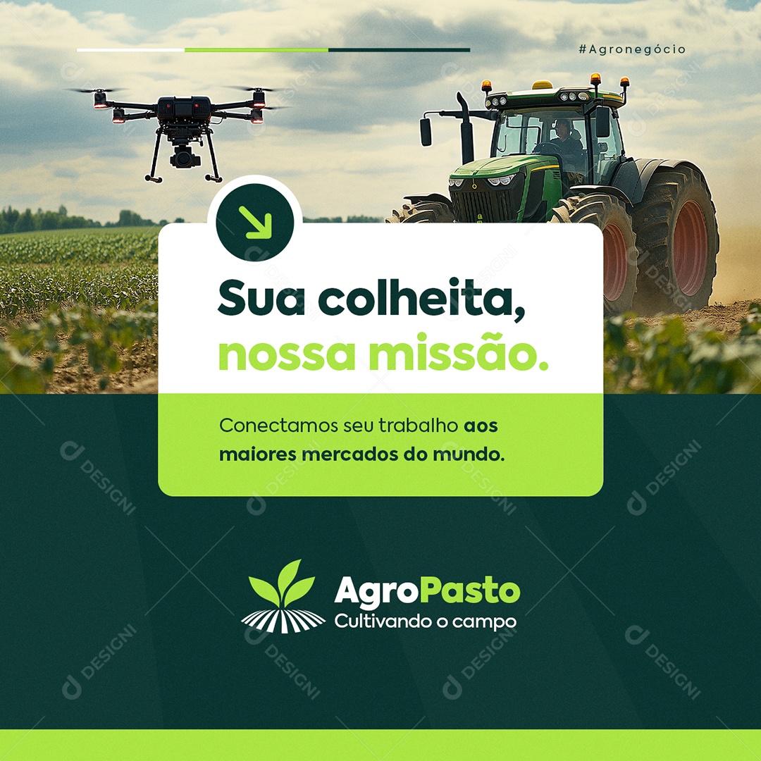 Agronegócio Sua Colheita Nossa Missão Social Media PSD Editável