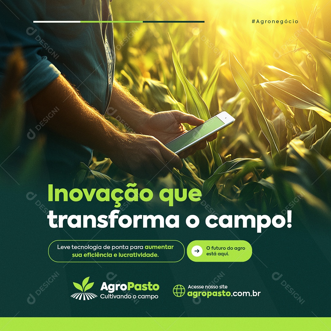 Agronegócio Inovação Que Transforma o Campo Social Media PSD Editável