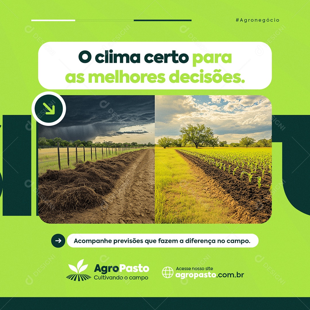 Agronegócio O Clima Certo para as Melhores Decisões Social Media PSD Editável