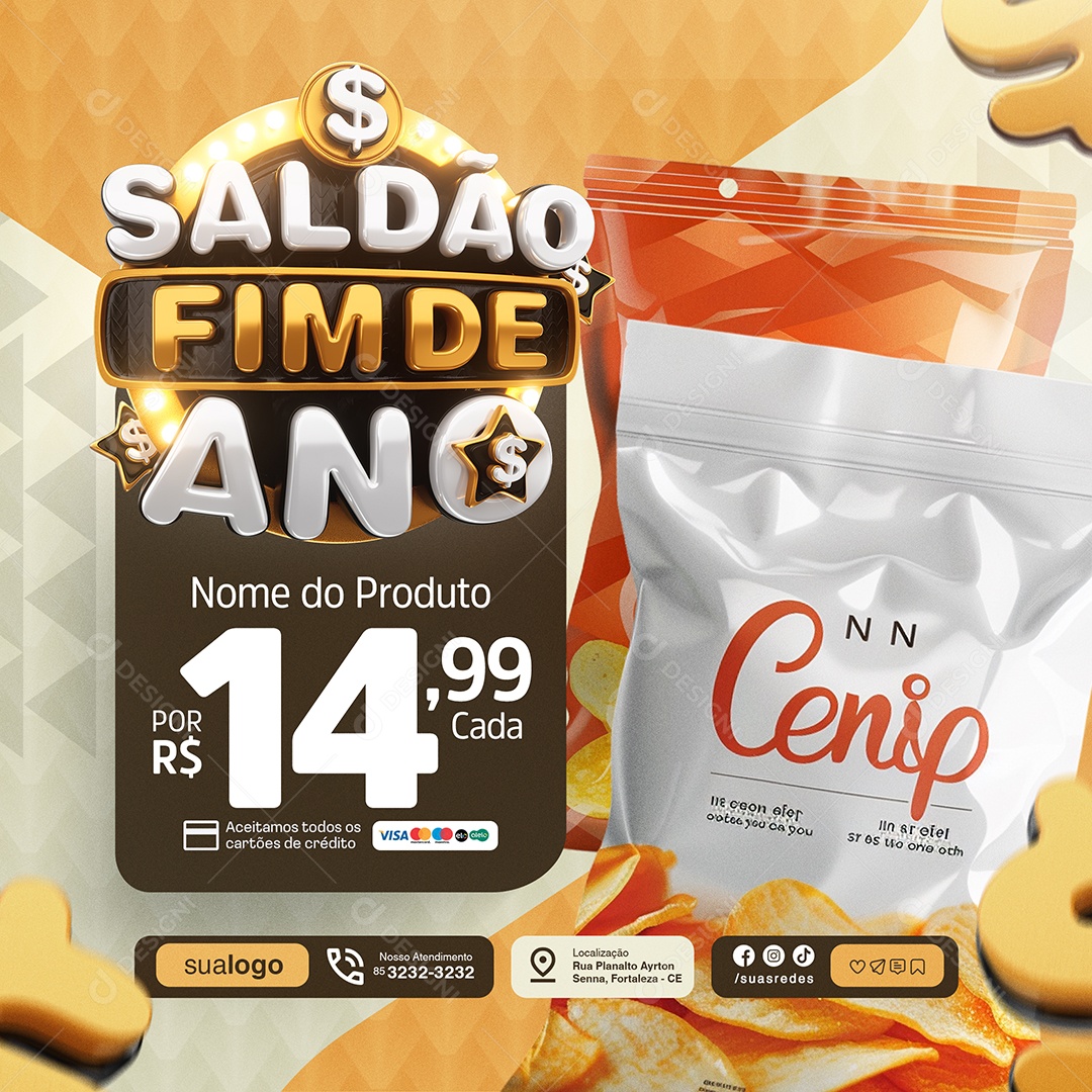 Saldão Fim de Ano Supermercado Batata Social Media PSD Editável