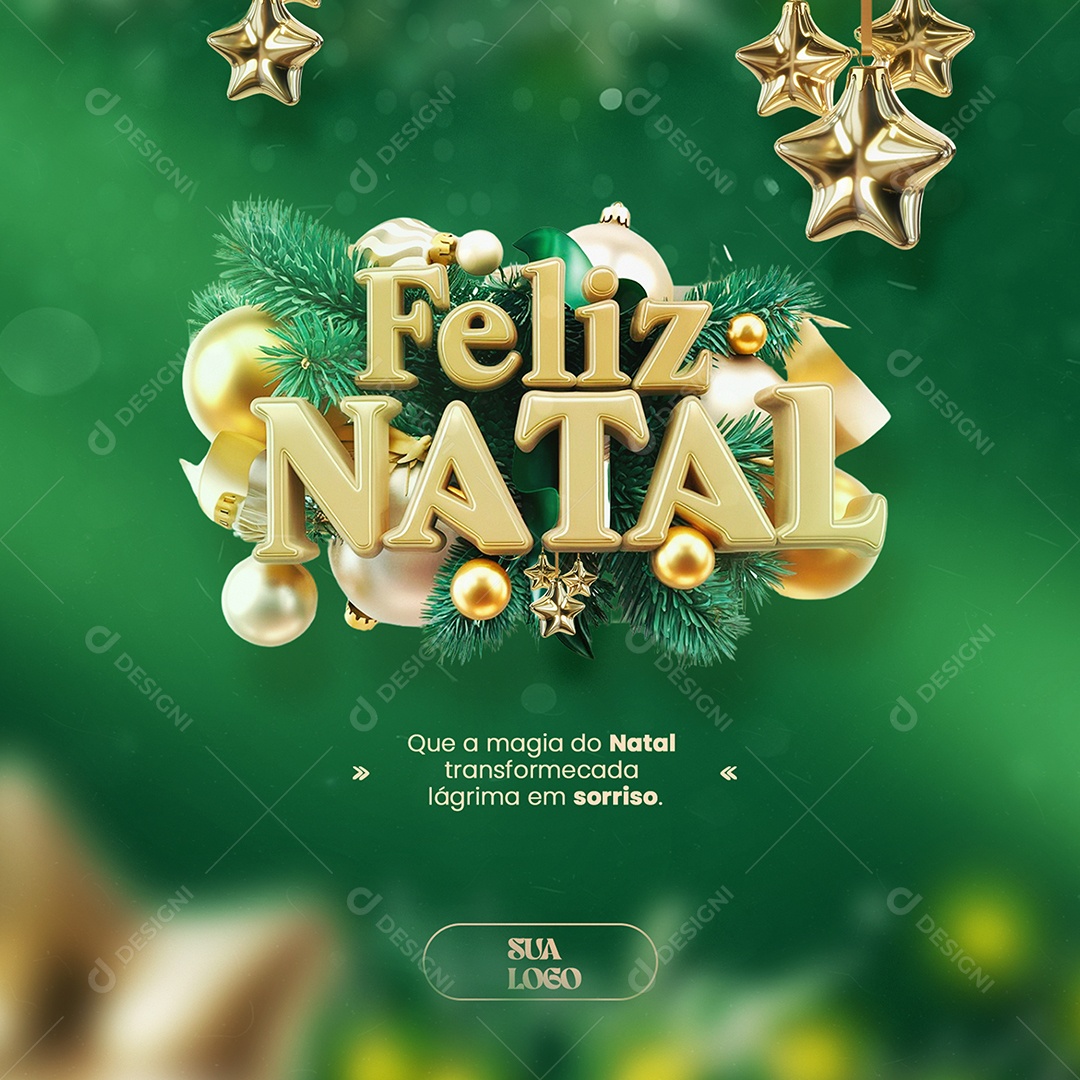 Feliz Natal 25 de Dezembro Social Media PSD Editável