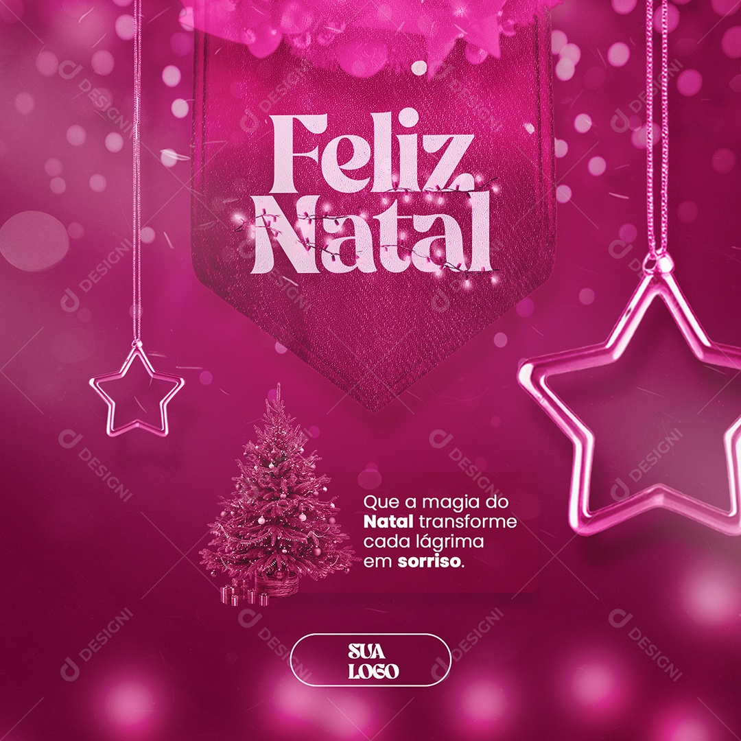 Feliz Natal 25 de Dezembro Social Media PSD Editável