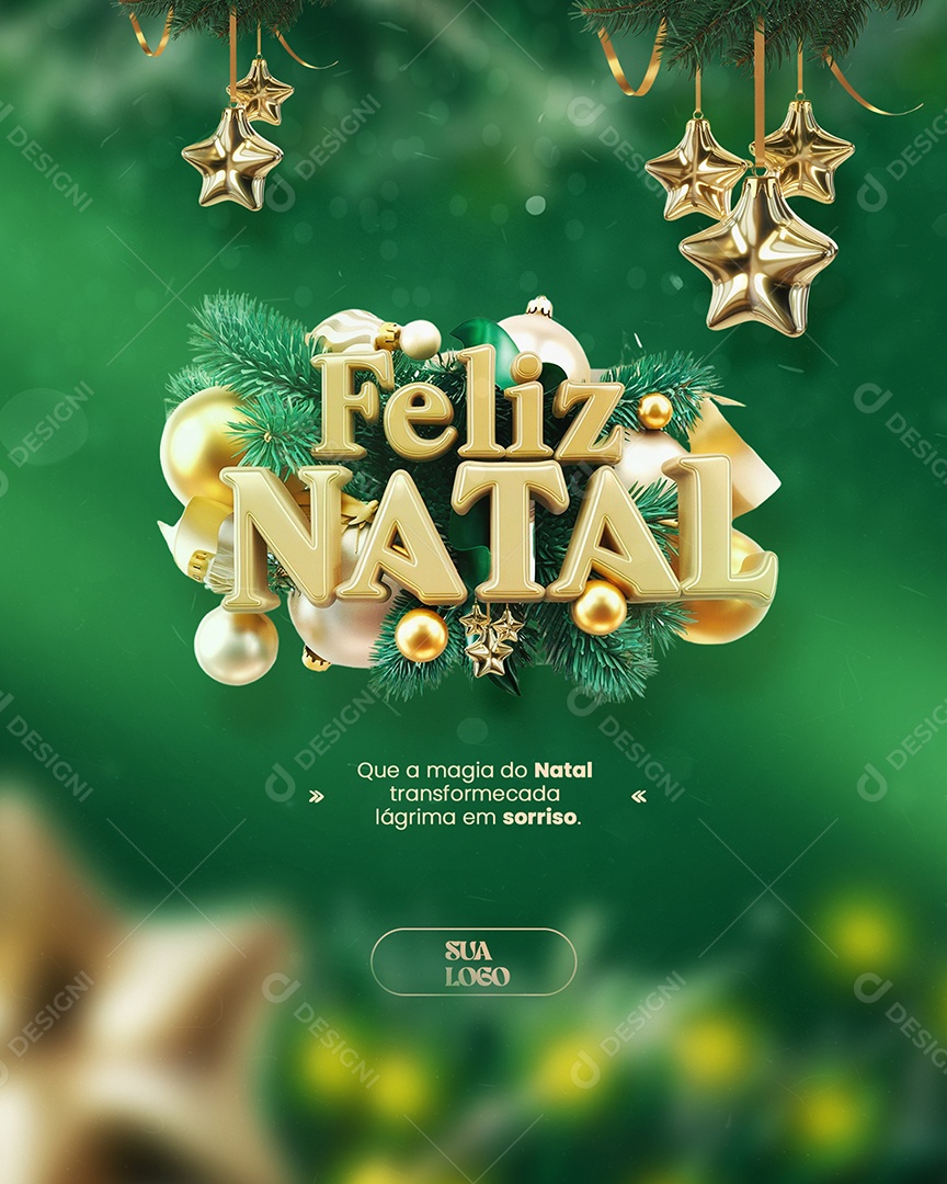 Feliz Natal 25 de Dezembro Social Media PSD Editável
