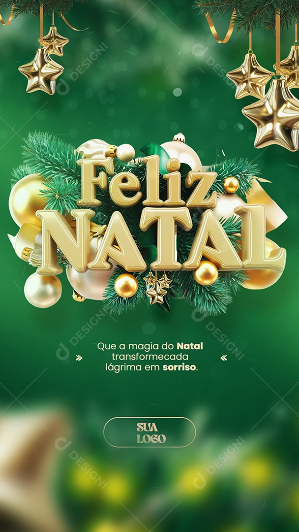 Story Feliz Natal 25 de Dezembro Social Media PSD Editável