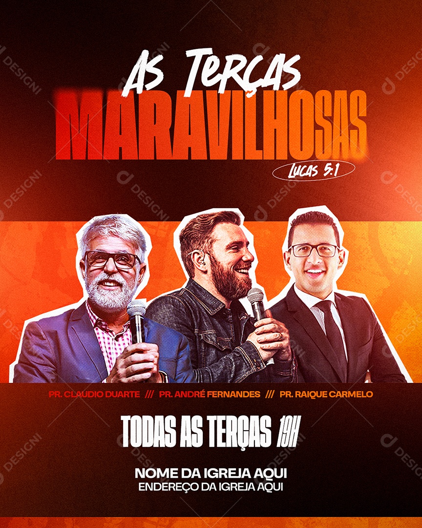 Flyer Evento Gospel As Teças Maravilhosas Social Media PSD Editável