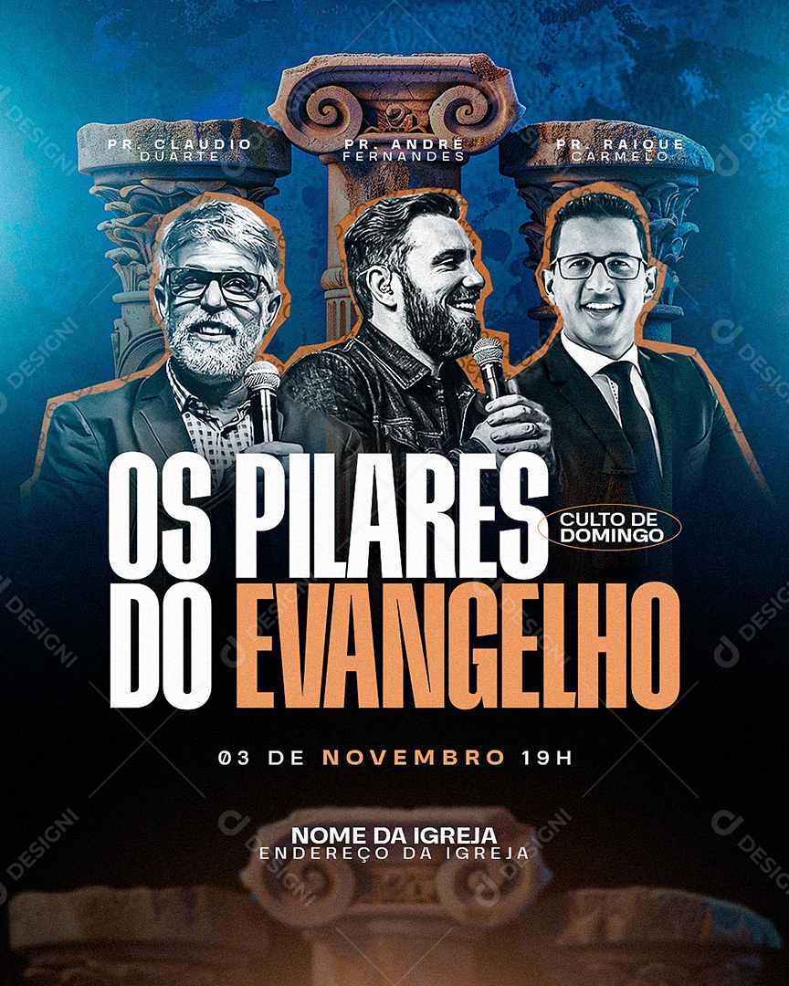 Flyer Evento Gospel Os Planos do Evangelho Social Media PSD Editável