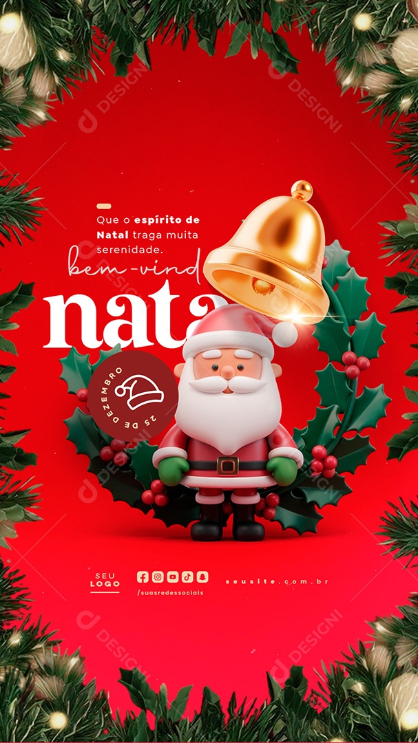 Story Bem Vindo Natal 25 de Dezembro Social Media PSD Editável