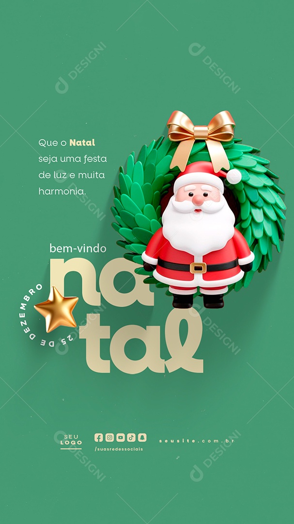 Story Bem Vindo Natal 25 de Dezembro Social Media PSD Editável