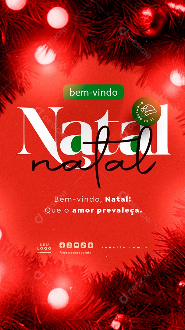 Story Bem Vindo Natal 25 de Dezembro Social Media PSD Editável